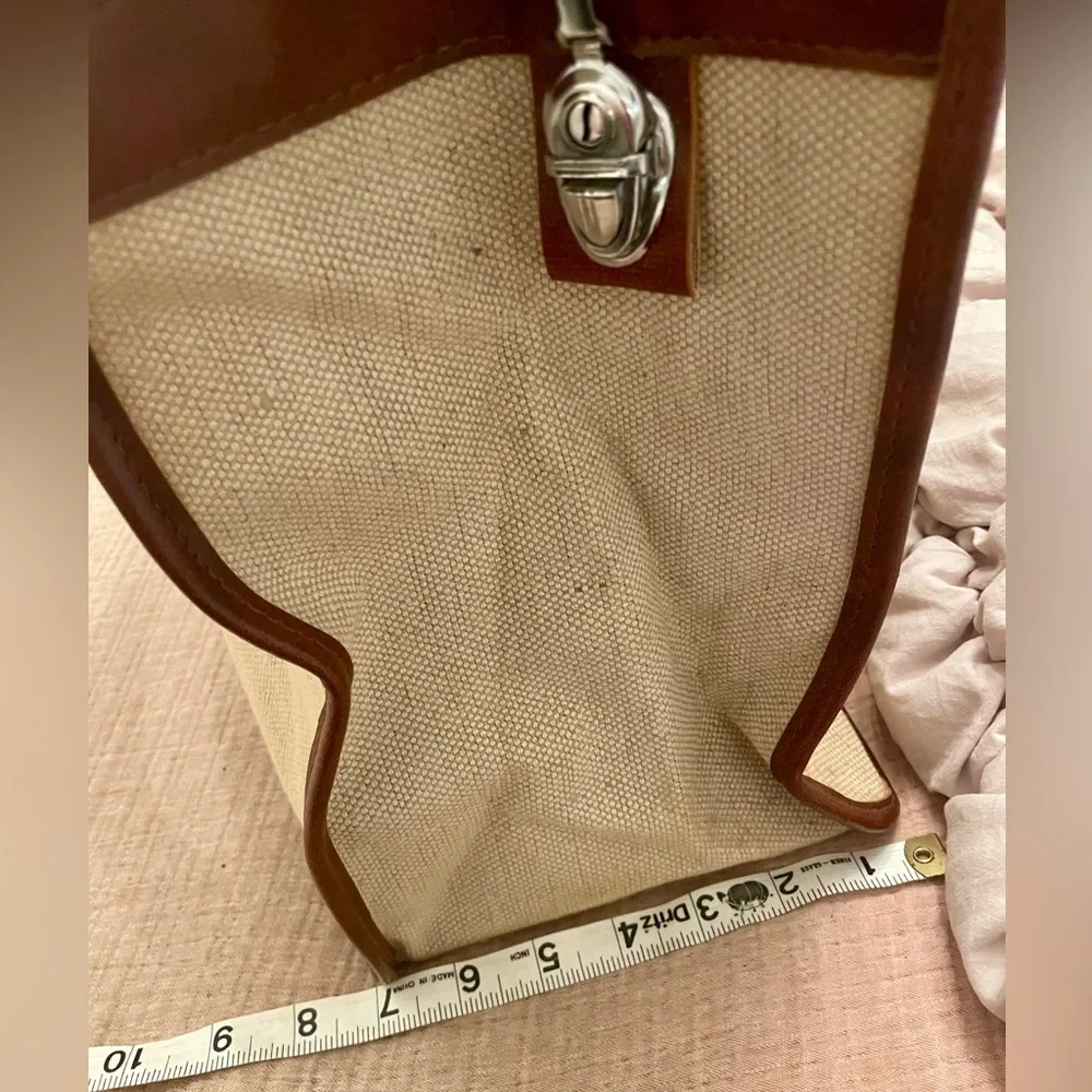 VTG Natural Canvas and Leather‎ Weekend Travel Mason Bag with Locking Zipper